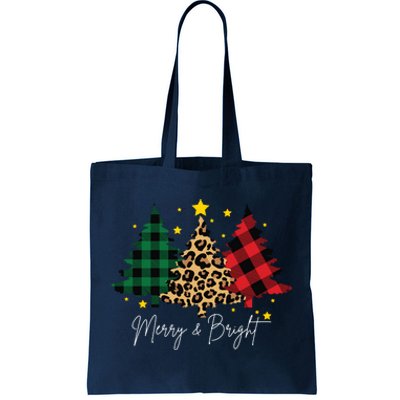 Merry And Bright Christmas Tree Festive Tote Bag