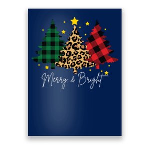 Merry And Bright Christmas Tree Festive Poster