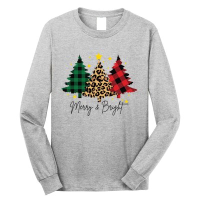 Merry And Bright Christmas Tree Festive Long Sleeve Shirt