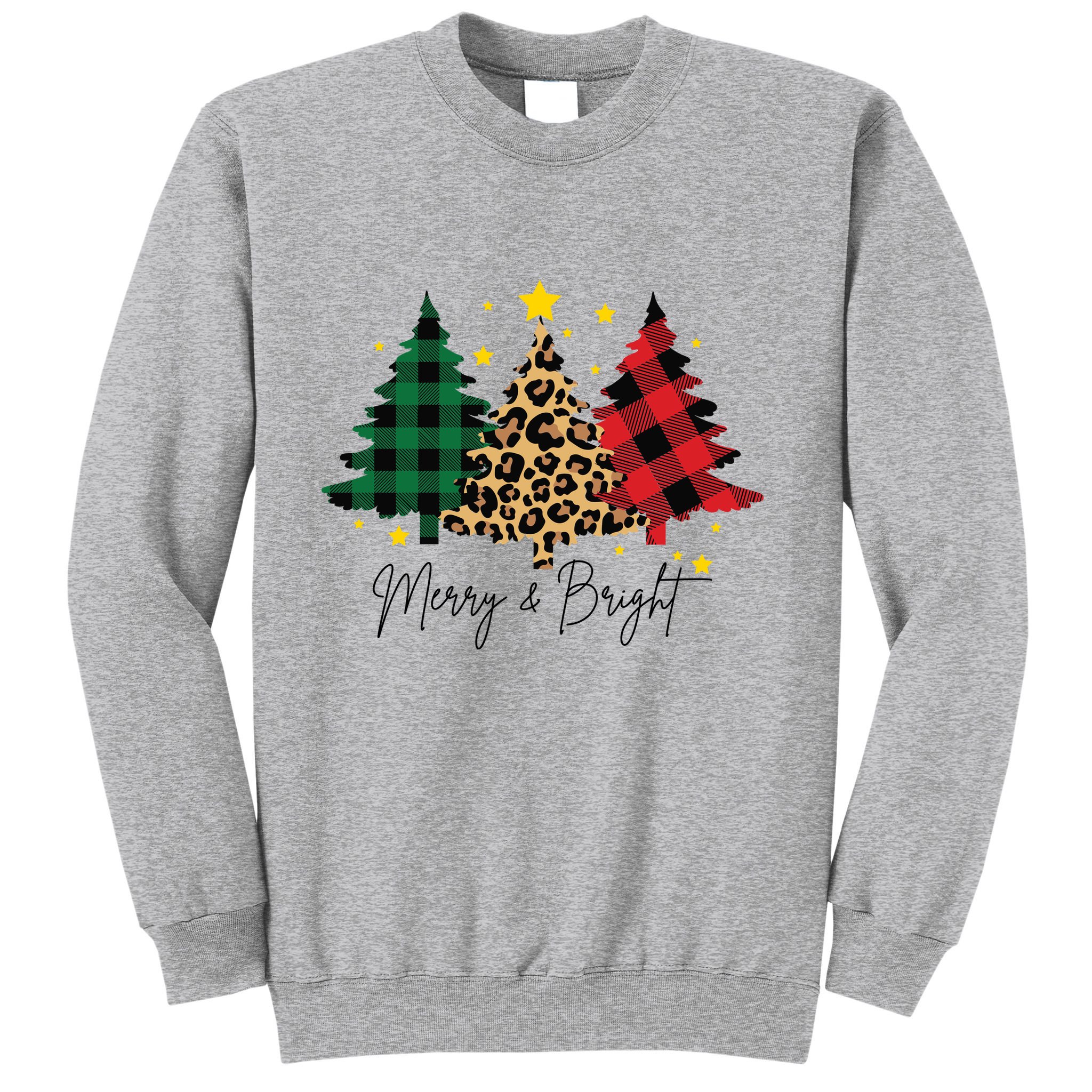 Merry And Bright Christmas Tree Festive Sweatshirt