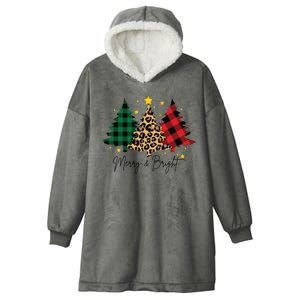 Merry And Bright Christmas Tree Festive Hooded Wearable Blanket