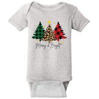 Merry And Bright Christmas Tree Festive Baby Bodysuit