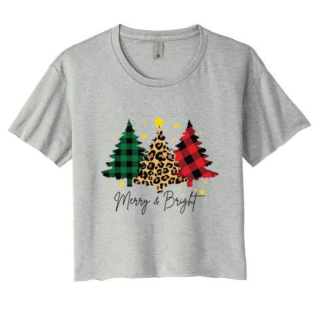 Merry And Bright Christmas Tree Festive Crop Top