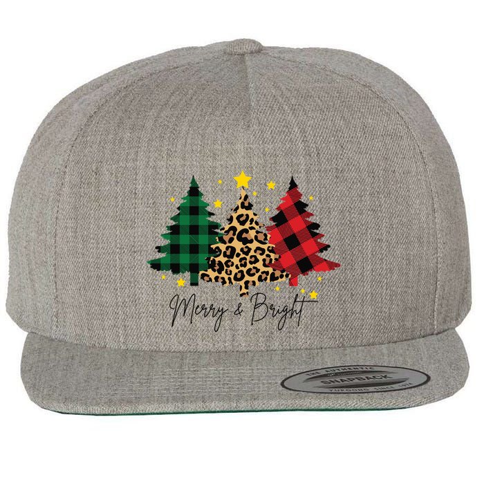 Merry And Bright Christmas Tree Festive Wool Snapback Cap