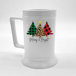 Merry And Bright Christmas Tree Festive Beer Stein