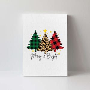 Merry And Bright Christmas Tree Festive Canvas