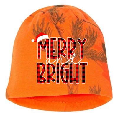 Merry And Bright Buffalo Plaid Red Santa Hat Christmas Xmas Kati - Camo Knit Beanie