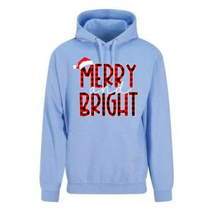 Merry And Bright Buffalo Plaid Red Santa Hat Christmas Xmas Unisex Surf Hoodie