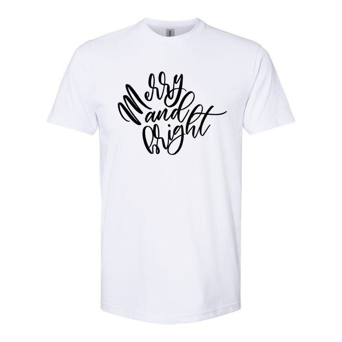 Merry And Bright Holiday Christmas Cheer Softstyle CVC T-Shirt