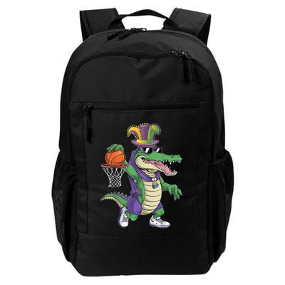 Mardigator Alligator Basketball Dunking Mardi Gras Boy Backpack