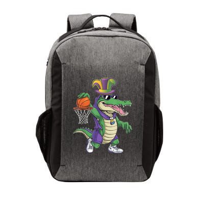 Mardigator Alligator Basketball Dunking Mardi Gras Boy Vector Backpack