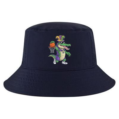 Mardigator Alligator Basketball Dunking Mardi Gras Boy Cool Comfort Performance Bucket Hat