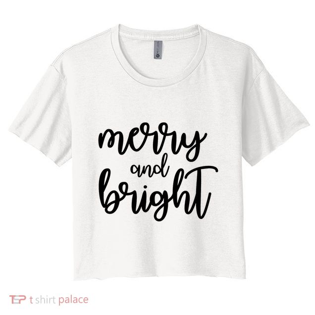 Merry And Bright Christmas Day Holiday Party Crop Top