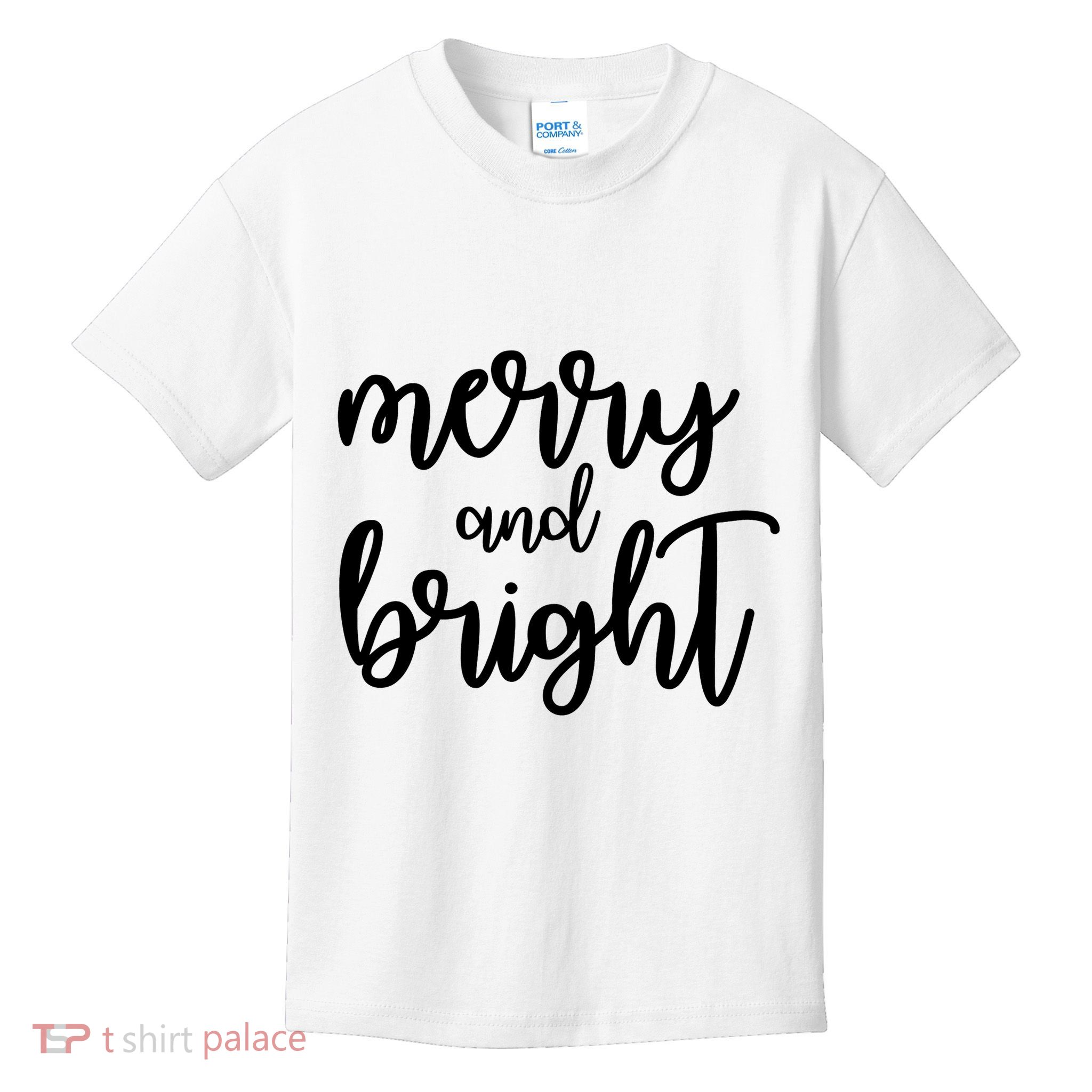 Merry And Bright Christmas Day Holiday Party Kids T-Shirt