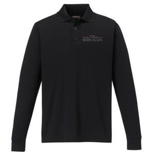 Make America Born Again Christian Faith Christ Jesus Gift Performance Long Sleeve Polo