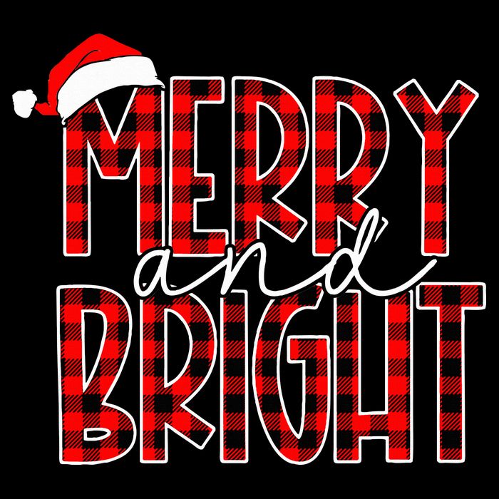 Merry and Bright Buffalo Plaid Red Santa Hat Christmas Xmas  16 in Basic Backpack