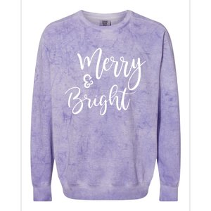 Merry And Bright Christmas & Teachers Holiday Xmas Long Sleeve Colorblast Crewneck Sweatshirt