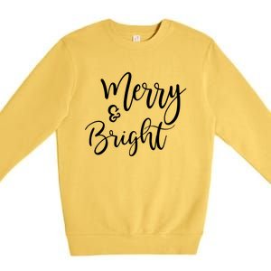 Merry And Bright Christmas & Teachers Holiday Xmas Long Sleeve Premium Crewneck Sweatshirt