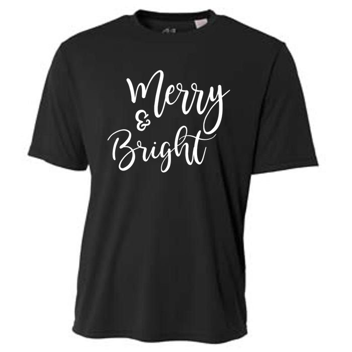 Merry And Bright Christmas & Teachers Holiday Xmas Long Sleeve Cooling Performance Crew T-Shirt