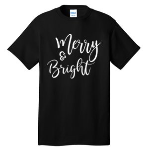 Merry And Bright Christmas & Teachers Holiday Xmas Long Sleeve Tall T-Shirt