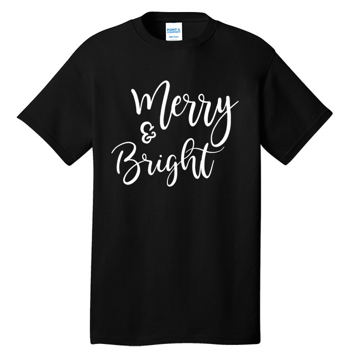 Merry And Bright Christmas & Teachers Holiday Xmas Long Sleeve Tall T-Shirt