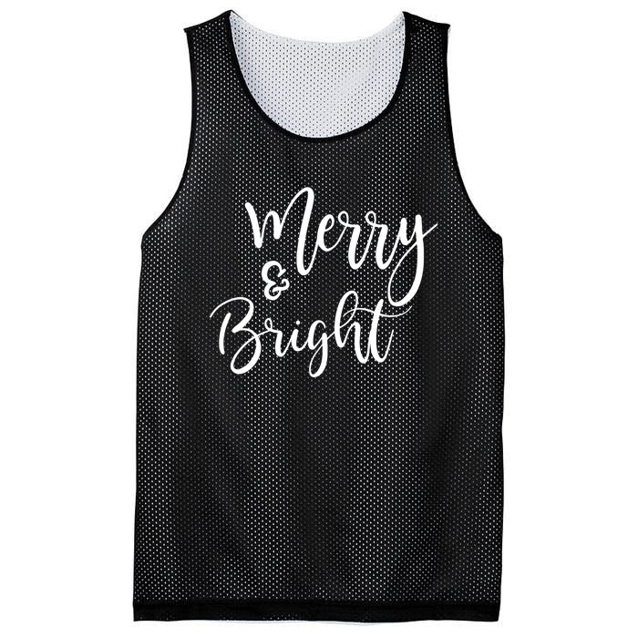 Merry And Bright Christmas & Teachers Holiday Xmas Long Sleeve Mesh Reversible Basketball Jersey Tank