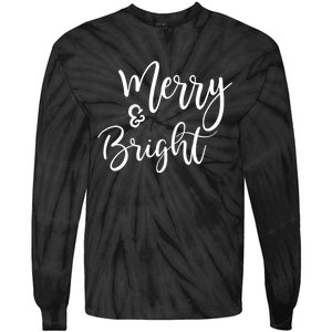 Merry And Bright Christmas & Teachers Holiday Xmas Long Sleeve Tie-Dye Long Sleeve Shirt