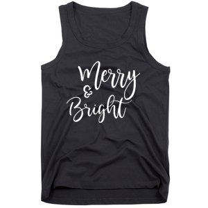 Merry And Bright Christmas & Teachers Holiday Xmas Long Sleeve Tank Top