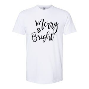 Merry And Bright Christmas & Teachers Holiday Xmas Long Sleeve Softstyle CVC T-Shirt