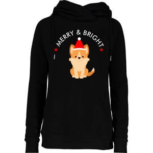 Merry And Bright Womens Funnel Neck Pullover Hood