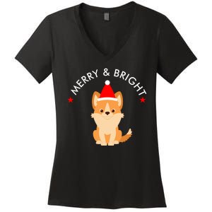 Merry And Bright Women's V-Neck T-Shirt