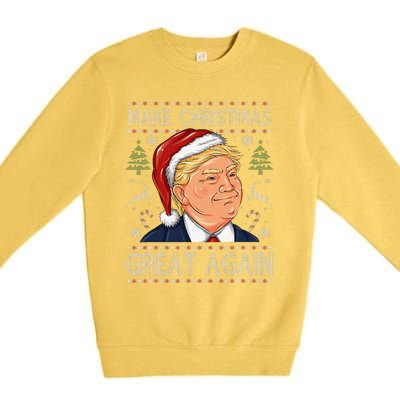 Make A Christmas Great Again Funny Xmas Trump Santa Pajamas Premium Crewneck Sweatshirt