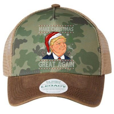 Make A Christmas Great Again Funny Xmas Trump Santa Pajamas Legacy Tie Dye Trucker Hat