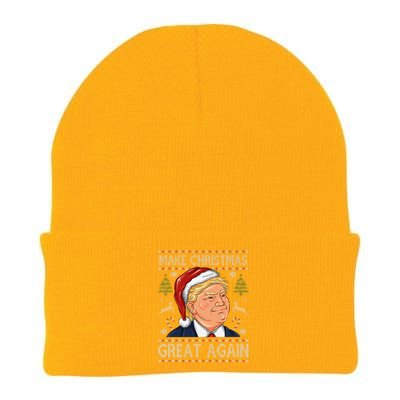 Make A Christmas Great Again Funny Xmas Trump Santa Pajamas Knit Cap Winter Beanie