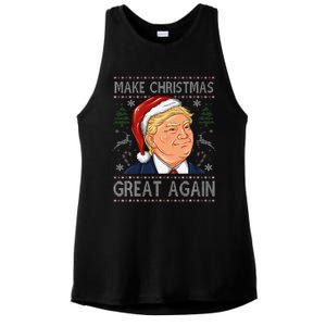 Make A Christmas Great Again Funny Xmas Trump Santa Pajamas Ladies PosiCharge Tri-Blend Wicking Tank