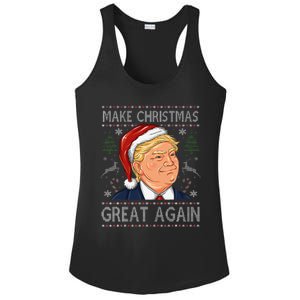 Make A Christmas Great Again Funny Xmas Trump Santa Pajamas Ladies PosiCharge Competitor Racerback Tank