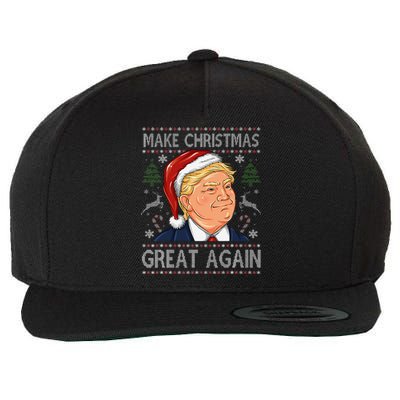 Make A Christmas Great Again Funny Xmas Trump Santa Pajamas Wool Snapback Cap