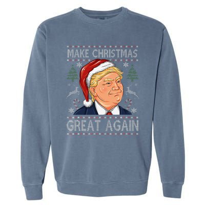 Make A Christmas Great Again Funny Xmas Trump Santa Pajamas Garment-Dyed Sweatshirt