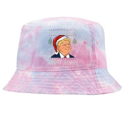 Make A Christmas Great Again Funny Xmas Trump Santa Pajamas Tie-Dyed Bucket Hat