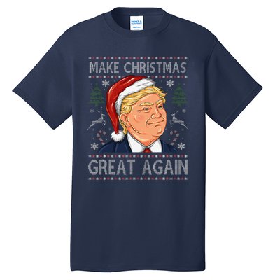 Make A Christmas Great Again Funny Xmas Trump Santa Pajamas Tall T-Shirt