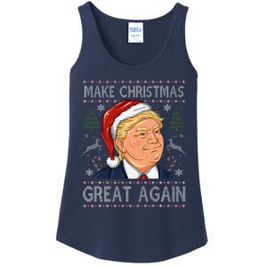 Make A Christmas Great Again Funny Xmas Trump Santa Pajamas Ladies Essential Tank