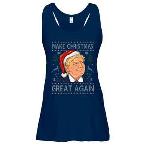 Make A Christmas Great Again Funny Xmas Trump Santa Pajamas Ladies Essential Flowy Tank