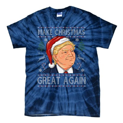 Make A Christmas Great Again Funny Xmas Trump Santa Pajamas Tie-Dye T-Shirt