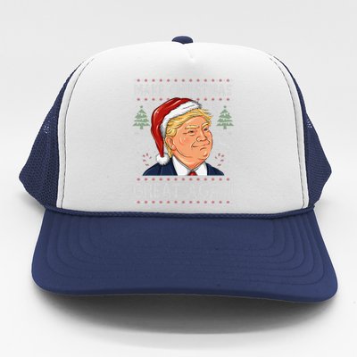 Make A Christmas Great Again Funny Xmas Trump Santa Pajamas Trucker Hat