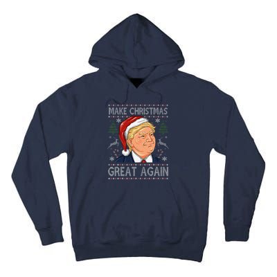 Make A Christmas Great Again Funny Xmas Trump Santa Pajamas Tall Hoodie