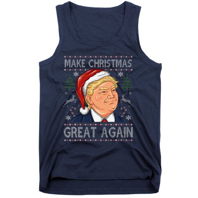 Make A Christmas Great Again Funny Xmas Trump Santa Pajamas Tank Top