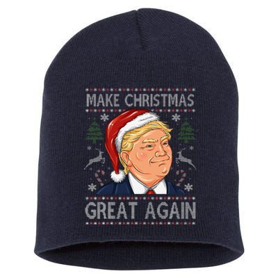 Make A Christmas Great Again Funny Xmas Trump Santa Pajamas Short Acrylic Beanie