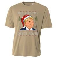 Make A Christmas Great Again Funny Xmas Trump Santa Pajamas Cooling Performance Crew T-Shirt