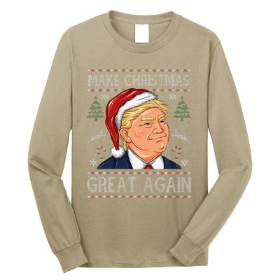 Make A Christmas Great Again Funny Xmas Trump Santa Pajamas Long Sleeve Shirt