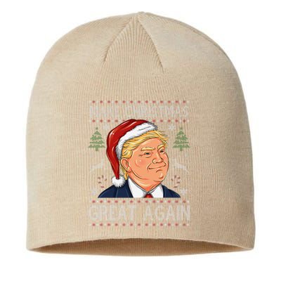 Make A Christmas Great Again Funny Xmas Trump Santa Pajamas Sustainable Beanie